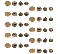 WedDecor 10mm Bronze Snap Fasteners S-Spring 4 Parts Press Studs Sew Buttons for Leathercraft, Sewing, Jackets, Shirts, Fabric, Repair, DIY Projects, 10pcs