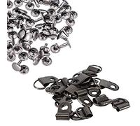 WedDecor 10mm D-Ring Picture Photo Frame Hooks Wall Hanger Buckle & 6mm Double Cap Rivet Strips Brackets Fixings Hardware for Hanging Frames, Mirrors, DIY Craft, Gunmetal, 100pcs
