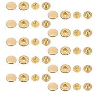 WedDecor 10mm Gold Snap Fasteners S-Spring 4 Parts Press Studs Sew Buttons for Leathercraft, Sewing, Jackets, Shirts, Fabric, Repair, DIY Projects, 10pcs