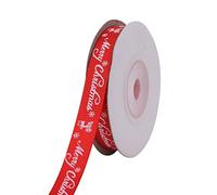 WedDecor 10MM Merry Christmas & Reindeer Red Christmas Ribbon 1 Metre Xmas Tree for Gift Wrapping Bows Wreaths Crafting Party Decoration Celebrations Ribbons for Gift Wrapping Outdoor Decoration