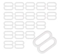 WedDecor 10mm Plastic Bra Strap Adjustable Buckles Ring, Sliders Clips for Lingerie, Underwear Garments Adjustment DIY Accessories, Backpack, White, 20pcs