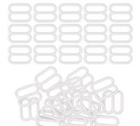 WedDecor 10mm Plastic Bra Strap Adjustable Buckles Ring, Sliders Clips for Lingerie, Underwear Garments Adjustment DIY Accessories, Backpack, White, 30pcs
