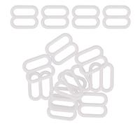 WedDecor 10mm Plastic Bra Strap Adjustable Buckles Ring, Sliders Clips for Lingerie, Underwear Garments Adjustment DIY Accessories, Backpack, White, 100pcs