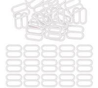 WedDecor 10mm Plastic Bra Strap Adjustable Buckles Ring, Sliders Clips for Lingerie, Underwear Garments Adjustment DIY Accessories, Backpack, White, 100pcs