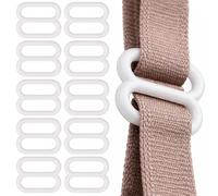 WedDecor 10mm Plastic Bra Strap Adjustable Buckles Ring, Sliders Clips for Lingerie, Underwear Garments Adjustment DIY Accessories, Backpack, White, 10pcs