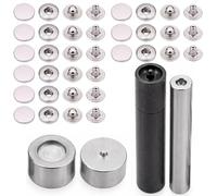 Weddecor 10mm Snap Fasteners 4 Parts S Spring Press Studs with Fixing Tool, Alloy Cap No-sew Buttons for Leathercraft, Jackets, Fabric Repair DIY Projects, Silver, 10pcs