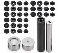Weddecor 10mm Snap Fasteners 4 Parts S Spring Press Studs with Fixing Tool, Alloy Cap No-sew Buttons for Leathercraft, Jackets, Fabric Repair DIY Projects, Black, 20pcs