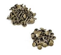 WedDecor 10mm x 18mm Extra Long Double Cap Rivets Tubular Buttons Metal Press Studs for Leathercrafts, Repair, Replacements, Sewing, DIY Projects, Bronze, 50 Sets