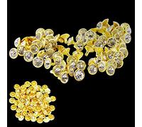 WedDecor 10pcs 10mm Diamante Diamond Clear Crystal Gold Rivets Studs with Pins Acrylic Shining Rhinestone Stud for Rock Leather Bag DIY Leather Crafts Clothing Decoration Purses Handbag Embellishment