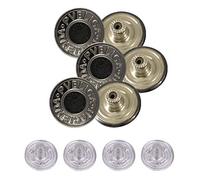 WedDecor 10pcs Brass Jeans Replacement Button Hammer on Tack Fasteners with Aluminium Back Pin for Jeans, Clothing Repair, Jackets, Leathercrafts (19mm, Gunmetal)