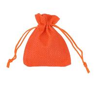 WedDecor 10pcs Burlap Hessian Bags with Drawstring 7cm x 9cm Jute Reusable Fabric Gift Bag for Vintage Mesh Wedding Favour Jewelry Pouches Drawstring Wedding Party Supplies, Orange