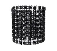 WedDecor 10pcs Elegant Diamante Black Napkin Rings - Acrylic Rhinestone Napkin Holders for Christmas Dinner Parties, Weddings, Valentine’s, Birthdays, Christmas, and Festive Dining Parties