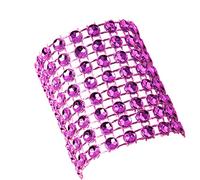 WedDecor 10pcs Elegant Hot Pink Diamante Napkin Rings - Acrylic Rhinestone Napkin Holders for Christmas Dinner Parties, Weddings, Valentine’s, Birthdays, Christmas, and Festive Dining Parties