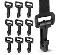 WedDecor 10pcs KAM Plastic Swivel Snap Hooks Trigger Clips Hooks, Rotate Buckles For Purse, Travel Backpack, Bag, Belt Strap Buckle, Sewing DIY Craft Projects, 20mm, Black