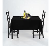 WedDecor 10pcs Premium Quality 70 x 108 Inch Black Rectangular Tablecloth Durable Polyester Fabric Table Cover for Anniversary Wedding Birthday Dinner Parties Events Decoration