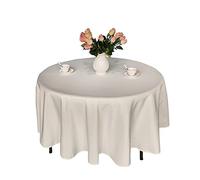 WedDecor 10pcs Premium Quality 90 Inch Ivory Round Tablecloth Durable Polyester Fabric Table Cover for Wedding Birthday Anniversary Dinner Parties Events Decoration
