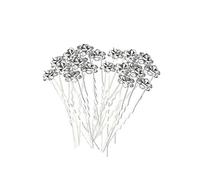 WedDecor 10pcs Silver Wedding Hair Pins with Crystal Rose Flower Design & Rhinestone Diamante Silver Plated Bridal Hair Clips Accessories for Women Wedding & Girls Bridesmaids Prom