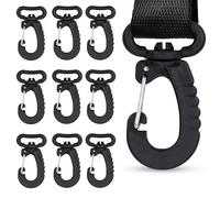 WedDecor 10pcs Webbing KAM Plastic Swivel Snap Hook For Backpack, Travel Sports Bag, Jewelry Making, Purse, Hardware, Sewing DIY Craft Project, 50mm, Black