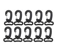 WedDecor 10pcs Webbing Plastic Swivel Snap Hook For Backpack, Travel Sports Bag, Jewelry Making, Purse, Hardware, Sewing DIY Craft Project, 25mm, Black