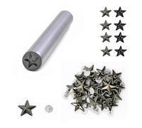 WedDecor 11mm Gunmetal Brass Star Studs with Hand Tool Kit & Base Pin Rivets for Decorating Clothing, Punk Goth Fashion Accessory, Embellishing DIY Projects, 50pcs