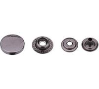 WedDecor 12.5mm 4 Parts Press Studs Snap Fasteners with Alloy Cap & Metal Back Snaps Buttons for Leathercraft, Jackets, Fabric Repair DIY Projects, Gunmetal, 10pcs
