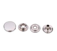 WedDecor 12.5mm 4 Parts Press Studs Snap Fasteners with Alloy Cap & Metal Back Snaps Buttons for Leathercraft, Jackets, Fabric Repair DIY Projects, Silver, 20pcs