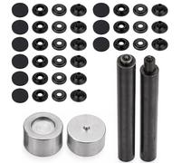 Weddecor 12.5mm 4 Parts Press Studs with Fixing Tool Durable Snap Fasteners Alloy Cap & Metal Back Snaps Buttons for Leathercraft, Jackets, Fabric Repair DIY Projects, Black, 20pcs
