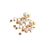 WedDecor 12.5mm Pearl Rivets Half Dome Round Brass Studs for Leathercraft, Accessories, Sewing Clothes, Bags, Embellishments, Fashion Accessory, 10pcs