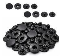 WedDecor 12.5mm Snap Fasteners 4 Parts S Spring Press Studs with Alloy Cap No-sew Buttons for Leathercraft, Jackets, Fabric Repair DIY Projects, Black, 10pcs