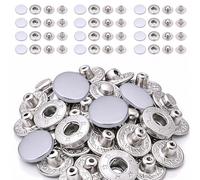 WedDecor 12.5mm Snap Fasteners 4 Parts S Spring Press Studs with Alloy Cap No-sew Buttons for Leathercraft, Jackets, Fabric Repair DIY Projects, Pearl Silver, 100pcs