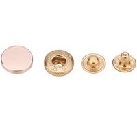 WedDecor 12.5mm Snap Fasteners 4 Parts S Spring Press Studs with Alloy Cap No-sew Buttons for Leathercraft, Jackets, Fabric Repair DIY Projects, Gold, 10pcs