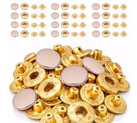 WedDecor 12.5mm Snap Fasteners 4 Parts S Spring Press Studs with Alloy Cap No-sew Buttons for Leathercraft, Jackets, Fabric Repair DIY Projects, Gold, 100pcs
