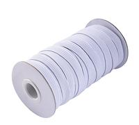 WedDecor 12mm (1/2 inch) Elastic Flat Heavy Stretch Sewing Bands For Garment Skirt, Trouser Art and Craft Waistband Elastic Cord for Bracelet Making, Clothing, Dress Making, White, 5 Metres