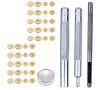 Weddecor 12mm Gold S Spring Snap Fasteners Press Studs with Fixing Hand Tool Kit for Leathercrafts Sewing, DIY Arts & Crafts, Clothing & Repair, 50pcs