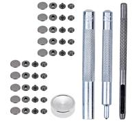 Weddecor 12mm Gunmetal S Spring Snap Fasteners Press Studs with Fixing Hand Tool Kit for Leathercrafts Sewing, DIY Arts & Crafts, Clothing & Repair, 10pcs