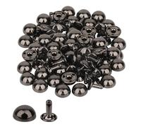 WedDecor 12mm Round Dome Rivet Caps with 9mm Metal Studs, Rust Resistant Bag Feet Rivets, Decorative Handbag Base Protection Studs for Purses, Belts, Shoes, Jackets, Leathercraft - Gunmetal, 25pcs