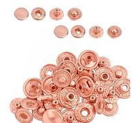 WedDecor 12mm S-Spring Press Studs 4 Part Snap Fasteners Sew Buttons for Leathercraft, Sewing, Jackets, Shirts, Fabric, Repair, DIY Projects, Rose Gold, 10pcs