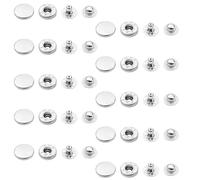 WedDecor 12mm S Spring Press Studs 4 Part Snap Fasteners, Silver, 10pcs