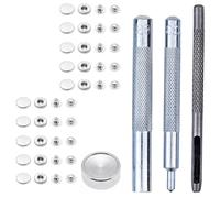 WedDecor 12mm Silver S Spring Press Studs with Fixing Tool Kit, 10pcs