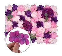 WedDecor 12pcs Artificial Flowers Panels Wall Décor Artificial Silk Flowers Romantic Floral Backdrop Wall Hedge Home Decoration Wedding Party Photo Background, Purple & Pink, 60 x 40cm