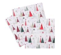 WedDecor 13 Inch Geometric Christmas Trees Design White Paper Napkins 2-Ply Disposable Christmas Serviettes, Tableware & Party Supplies for Buffets & Festivals, Pack of 60 Napkins