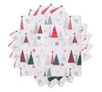 WedDecor 13 Inch Geometric Christmas Trees Design White Paper Napkins â€“ 2-Ply Disposable Christmas Serviettes, Tableware & Party Supplies for Buffets & Festivals â€“ Pack of 20 Napkins