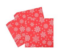 WedDecor 13-Inch White Snowflake Design Red Paper Napkins â€“ 2-Ply Disposable Christmas Serviettes, Seasonal Tableware & Party Supplies for Banquets, Buffets & Festive Events â€“ Pack of 60