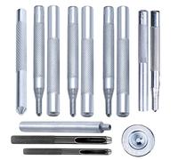 Weddecor 13pcs Leather Punch Tool Kit, Heavy Duty Snap Fasteners Press Studs Tool for Repair Replacement DIY Leathercraft Clothing Jeans Button Jacket Belts Watch Bag Straps