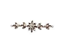 WedDecor 14cm x 4cm Beautiful Crystal Rhinestone Diamante Motif Sew on Patch Applique for Bridal Wedding, Casual or Formal Wear, Headpieces Fashion Embellishment, Clear