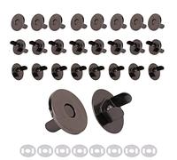 WedDecor 14mm Gunmetal Magnetic Snap Clasps for Purses and Crafts, Press Stud Magnetic Fasteners with Metal Washers, Ideal for Sewing, DIY Projects, Bags, Clothing Repair & Leather Work, Pack of 10