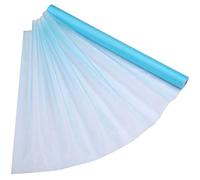 WedDecor 15m x 70cm Snow Sheer Aqua Blue Organza Roll Sash Glitter Fabric for Table Runner Sashes Wedding & Christmas Decoration, Party Favours, Chair Cover Bows, Ribbon Crafting Supplies, 1pc