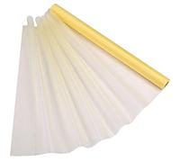 WedDecor 15m x 70cm Snow Sheer Yellow Organza Roll Sash Glitter Fabric for Table Runner Sashes Wedding & Christmas Decoration, Party Favours, Chair Cover Bows, Ribbon Crafting Supplies, 1pc