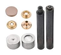 WedDecor 15mm 4 Parts Press Studs with Fixing Tool Durable Snap Fasteners with Alloy Cap & Metal Back Snaps Buttons for Leathercraft, Jackets, Fabric Repair DIY Projects, Matt Gold, 20pcs