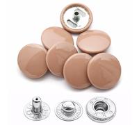 Weddecor 15mm Beige Snap Fasteners Large 4 Parts Press Studs No-sew Buttons for Leathercraft, Sewing, Jackets, Shirts, Fabric Repair DIY Projects, 10pcs